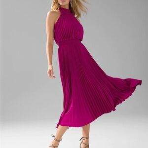 White House Black Market Fuchsia Midi Dress